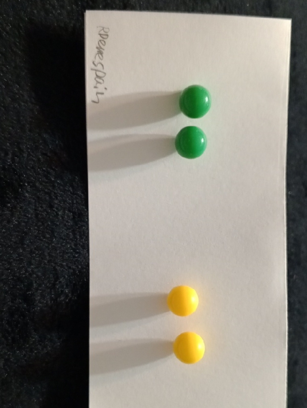 Unbranded Green & Yellow Round Stud Earrings for Men